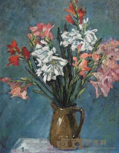 陈抱一 瓶花 52.5×41cm